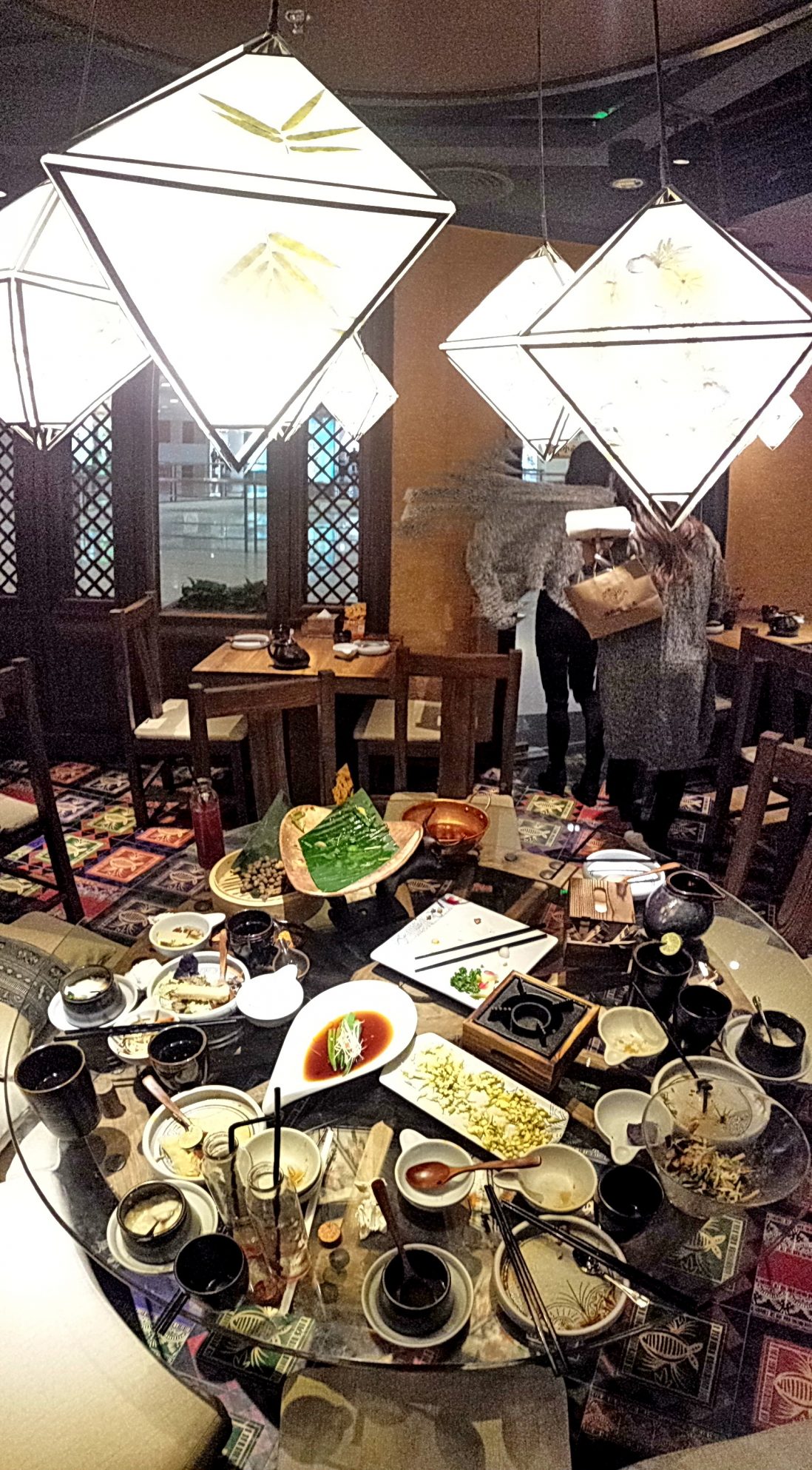 Remains of a chinese high-end lunch and dim sum