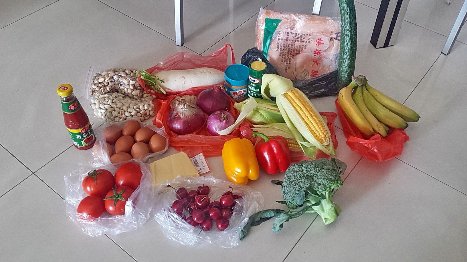 Fresh local vegetables and fruits from the market