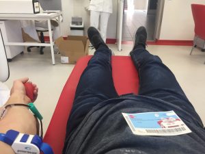 Donating blood fps view in Miskolc city in 2019.10.10.